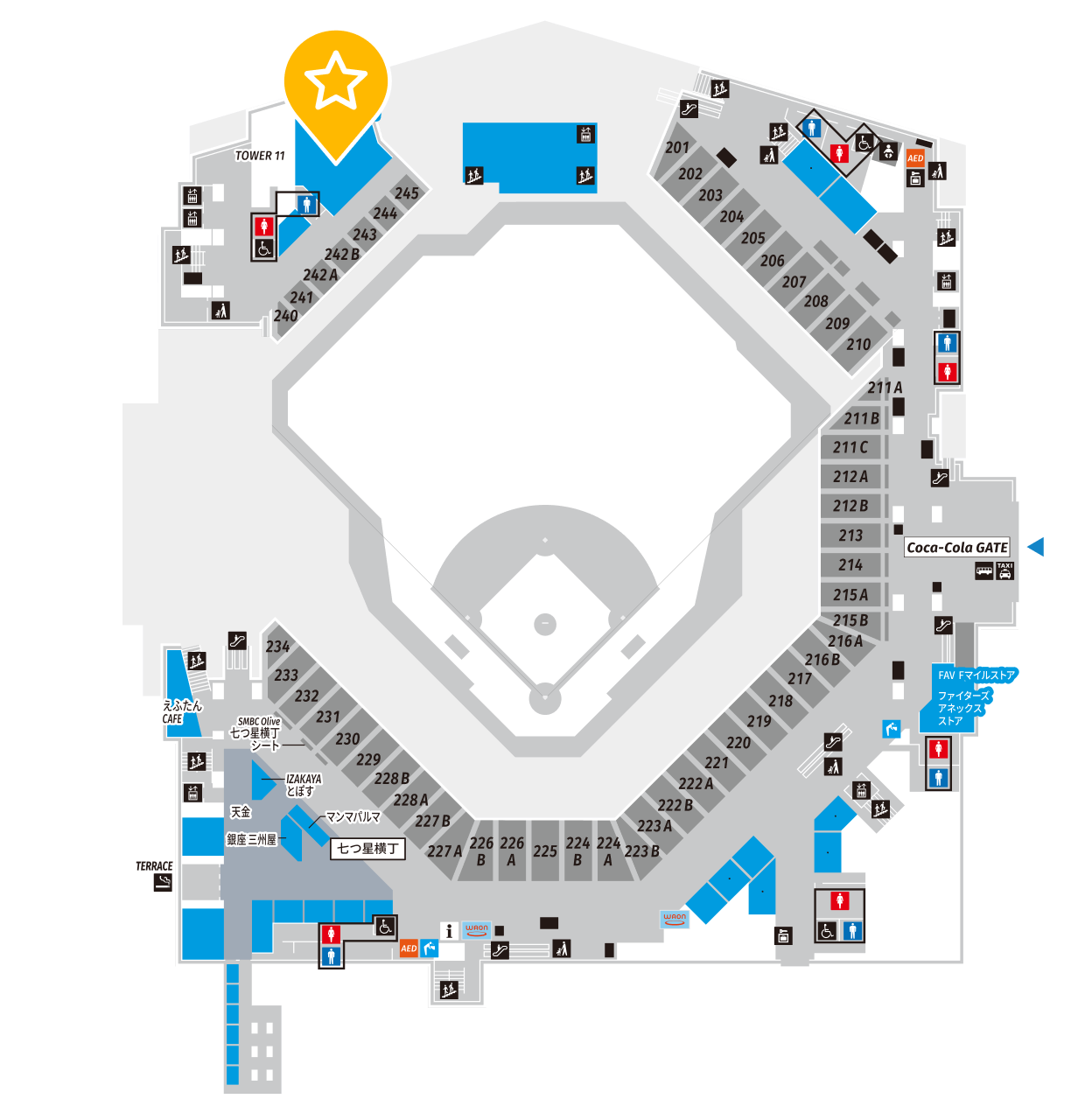 tower eleven baseball位置